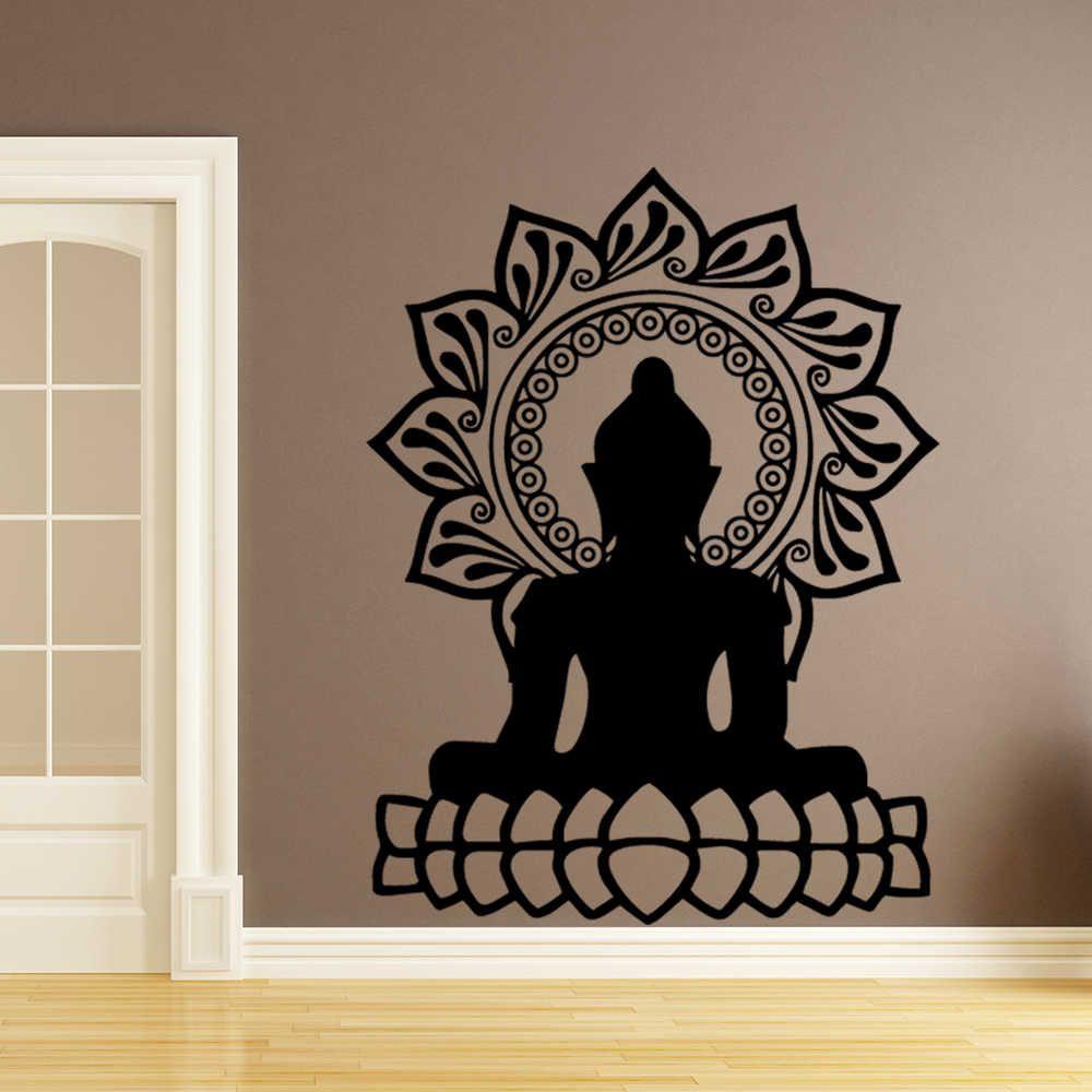 1000x1000 Creative Buddha Mandala Lotus Self Adhesive Wall Sticker Vinyl