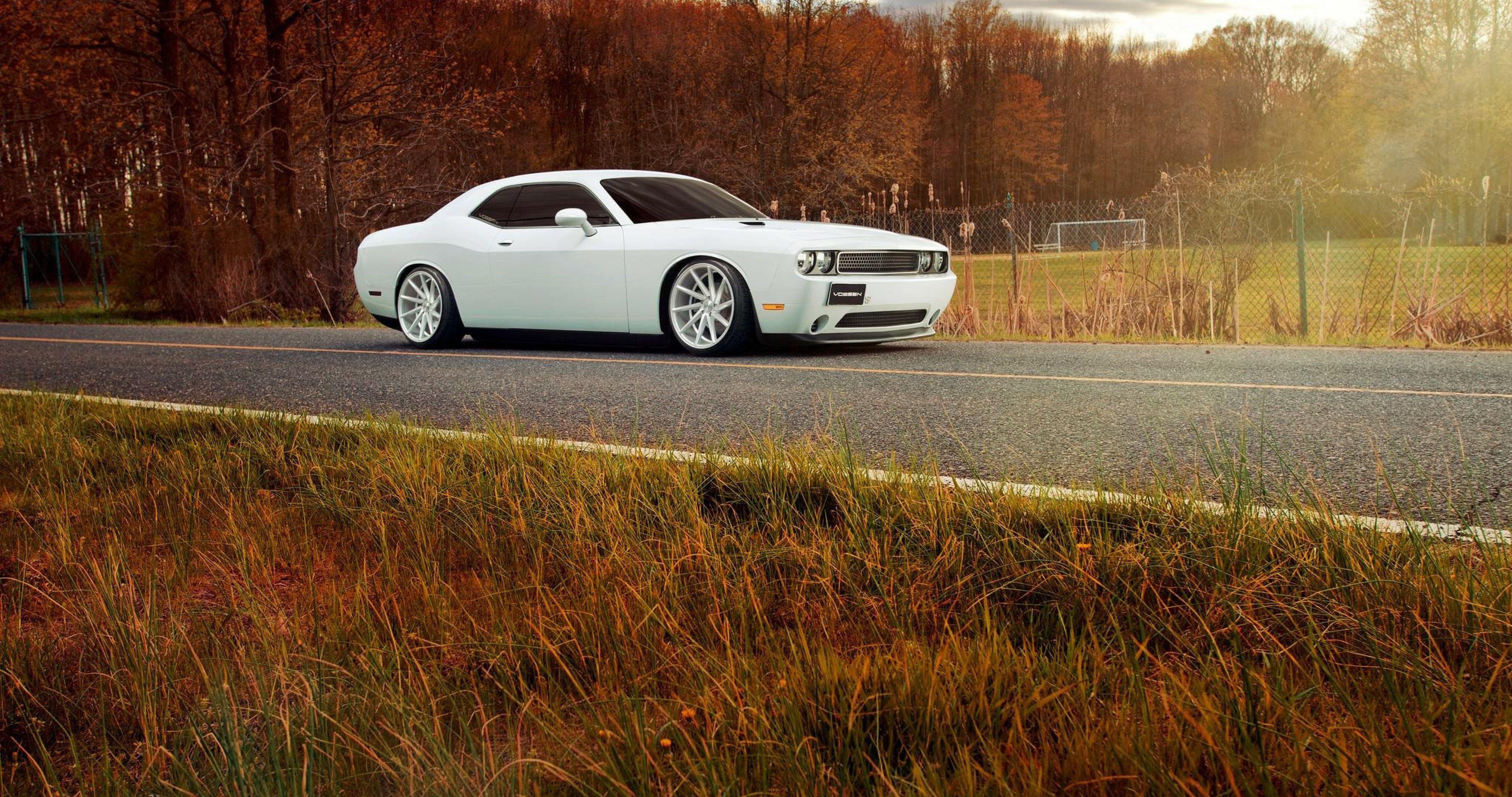 4096x2160 white dodge challenger 4k ultra HD wallpaper High quality walls