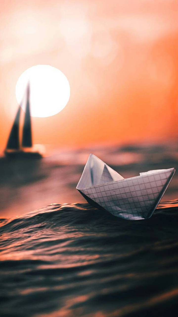 720x1280 Paper Boat wallpaper