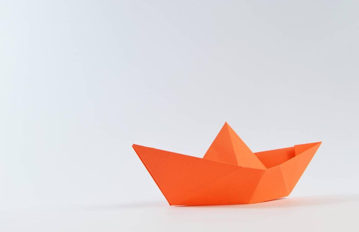 1159x750 Orange Paper Boat on White Surface · Free