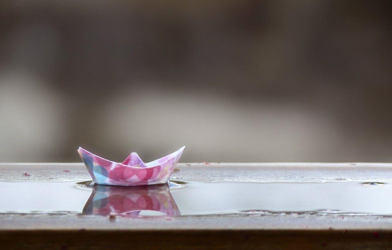 1332x850 Wallpaper macro, background, Paper Boat image for desktop
