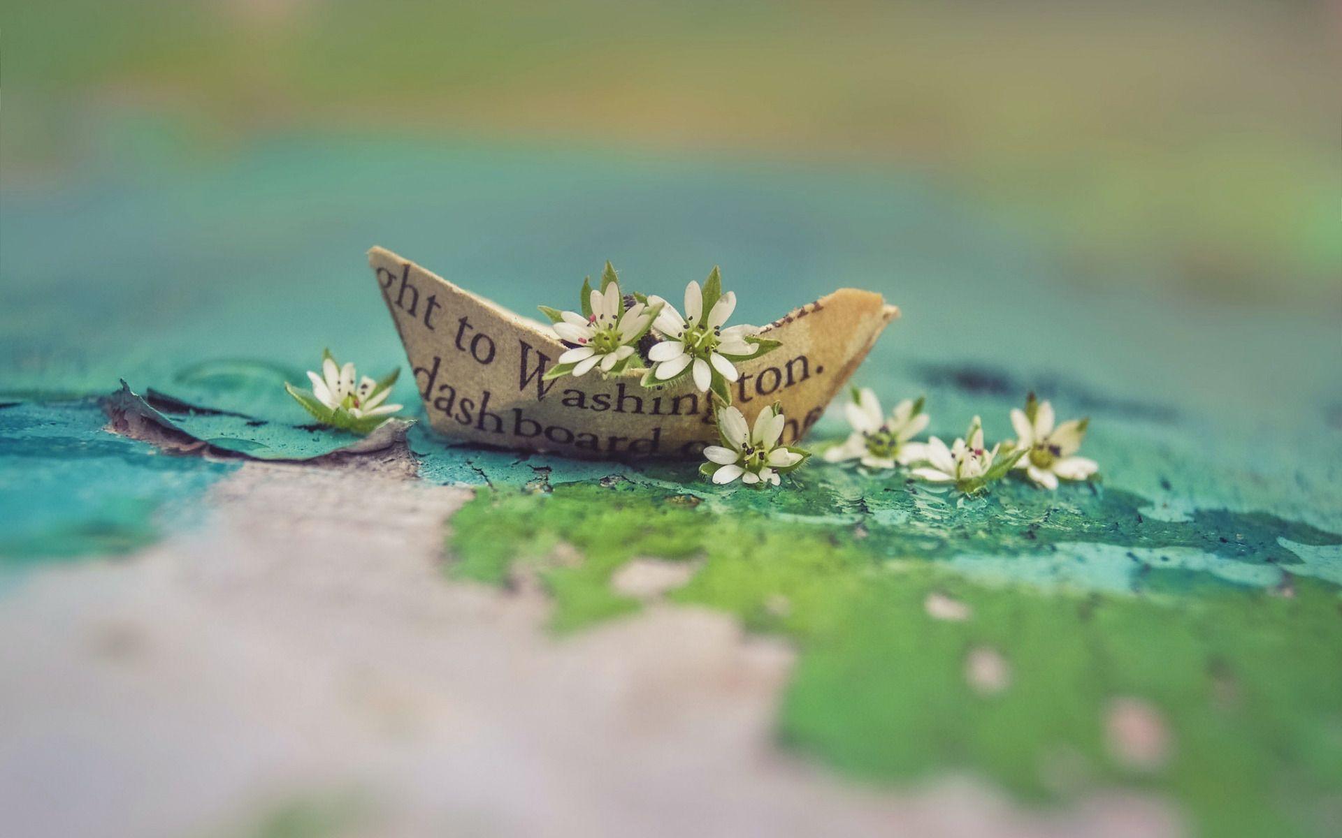 1920x1200 Download wallpaper Travel to Washington, paper boat, travel