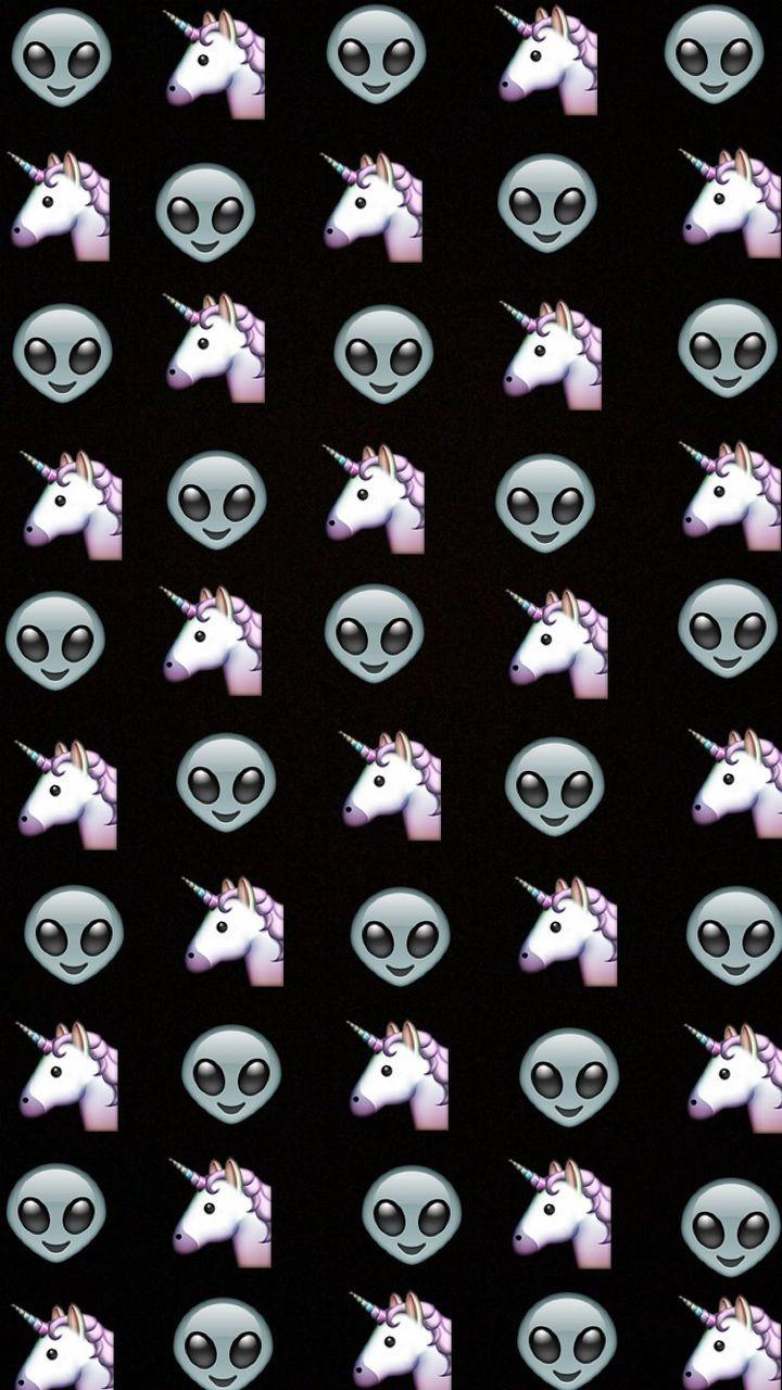 720x1280 alien, black, emoji and et