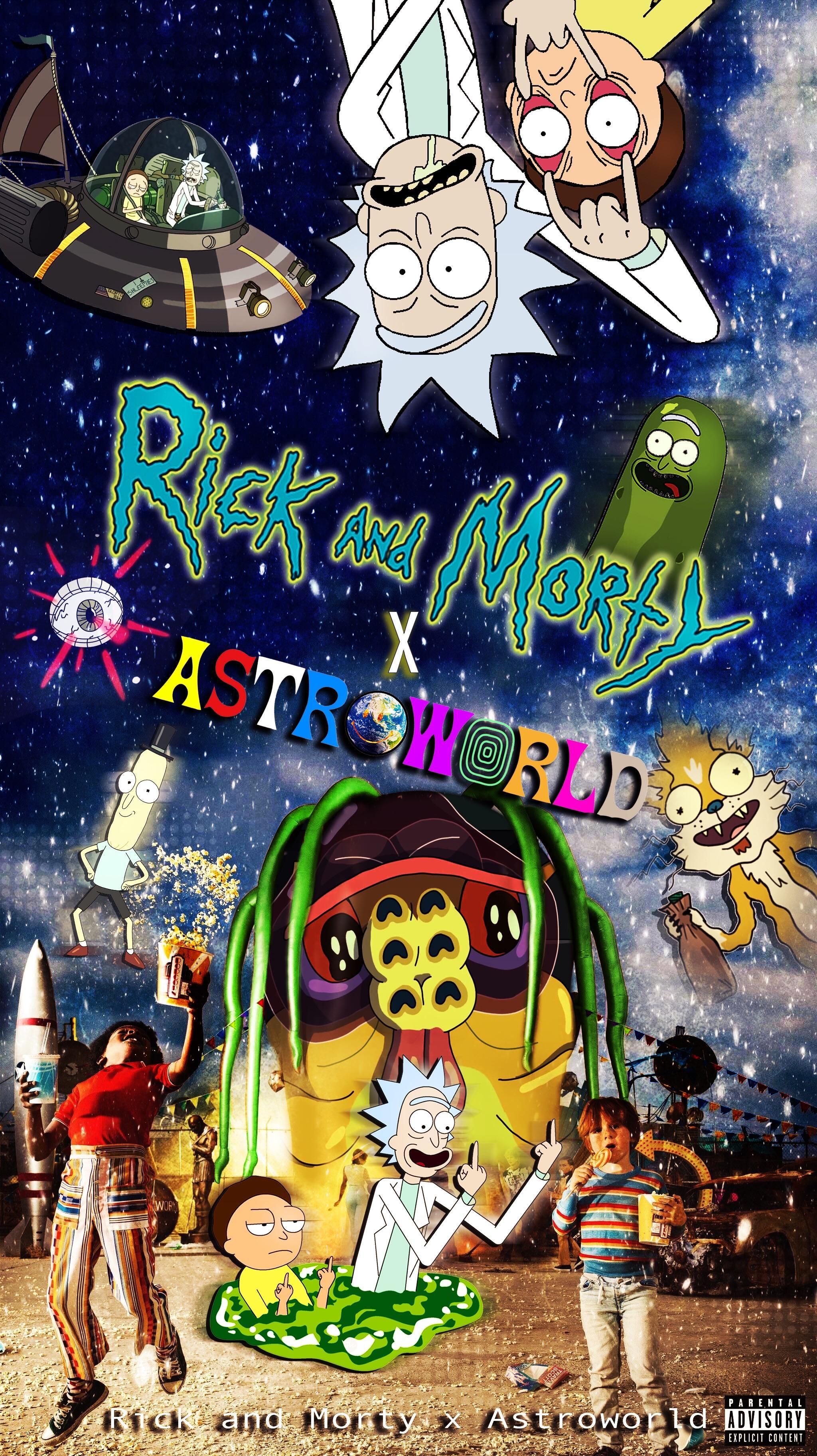2048x3648 Rick and Morty x Astroworld Wallpaper