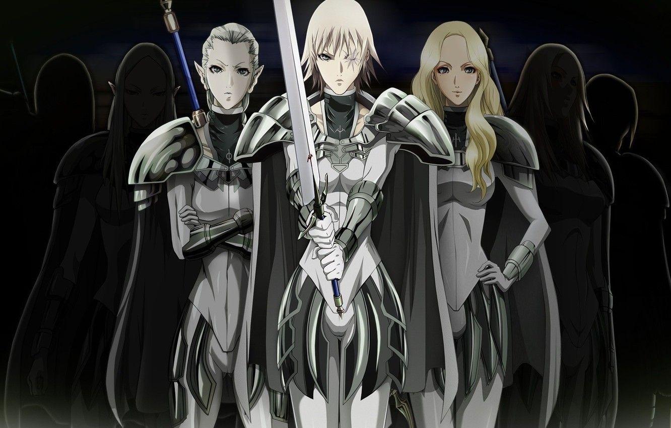 1332x850 Wallpaper wallpaper, girl, sword, Claymore, woman, anime, ken, blonde, asian, armour, warrior, manga, japanese, medieval, Teresa, Miria image for desktop, section сэйнэн