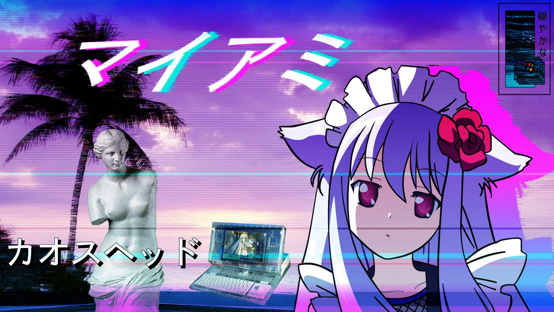 1920x1080 Anime Vaporwave Wallpaper