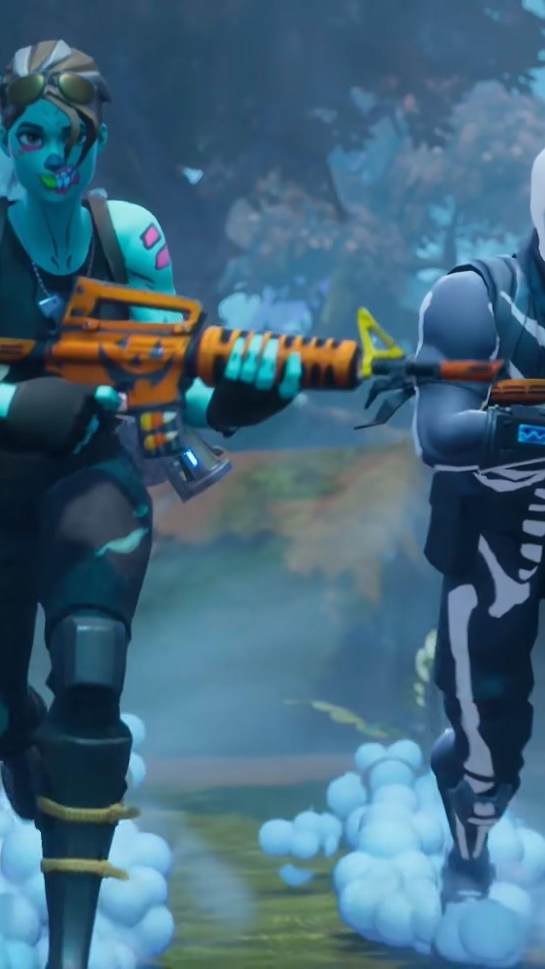 1080x1920 Fortnite Battle Royale, Ghoul Trooper, Skull Trooper iPhone