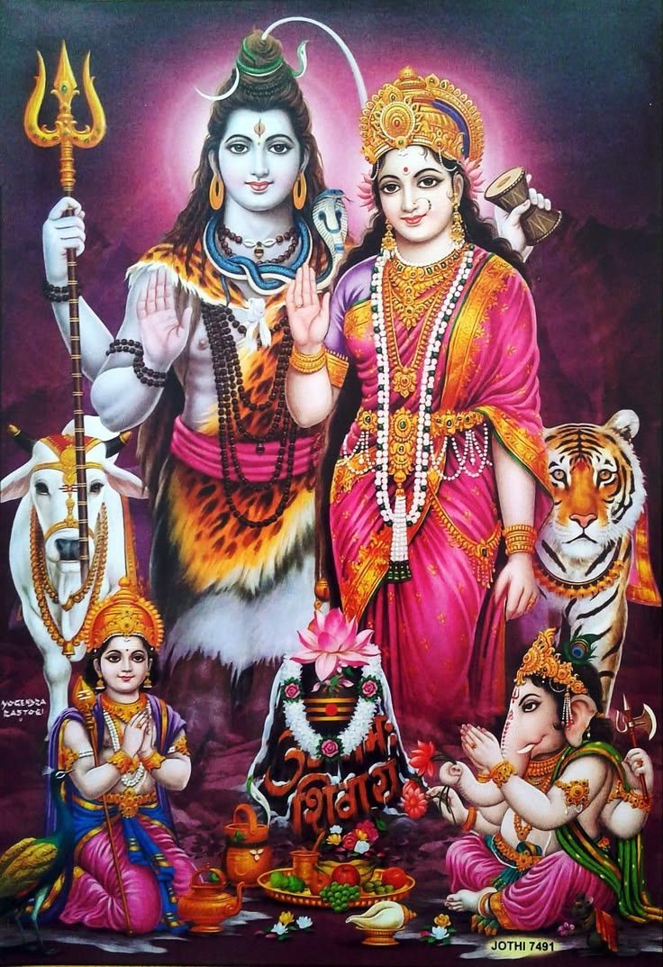 736x1073 Lord Shiva Family Image