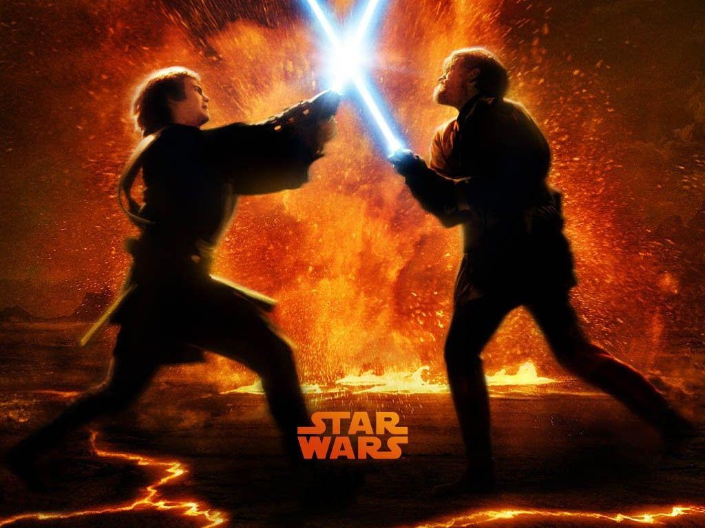1024x768 Anakin vs Obi Wan Wallpaper