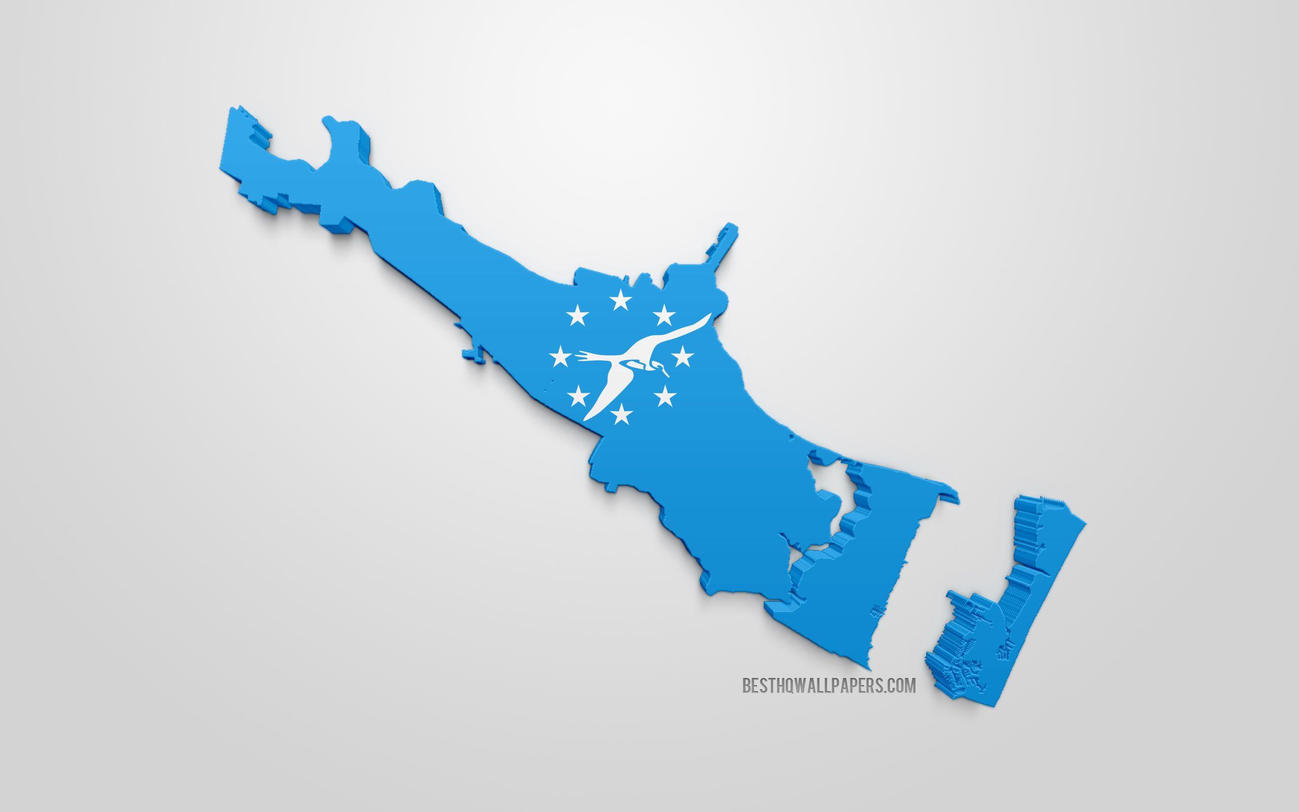 2560x1600 Download wallpaper Corpus Christi map silhouette, 3D flag
