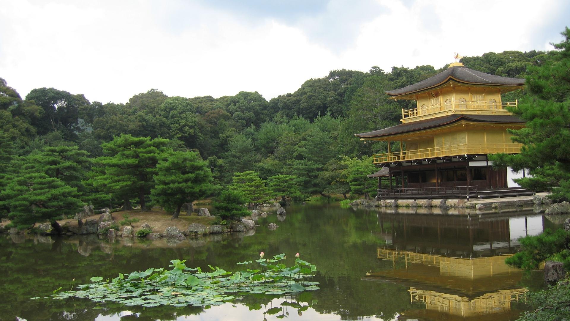 1920x1080 Kinkakuji (the Golden Pavilion) In Kyoto, Japan wallpaper. animals