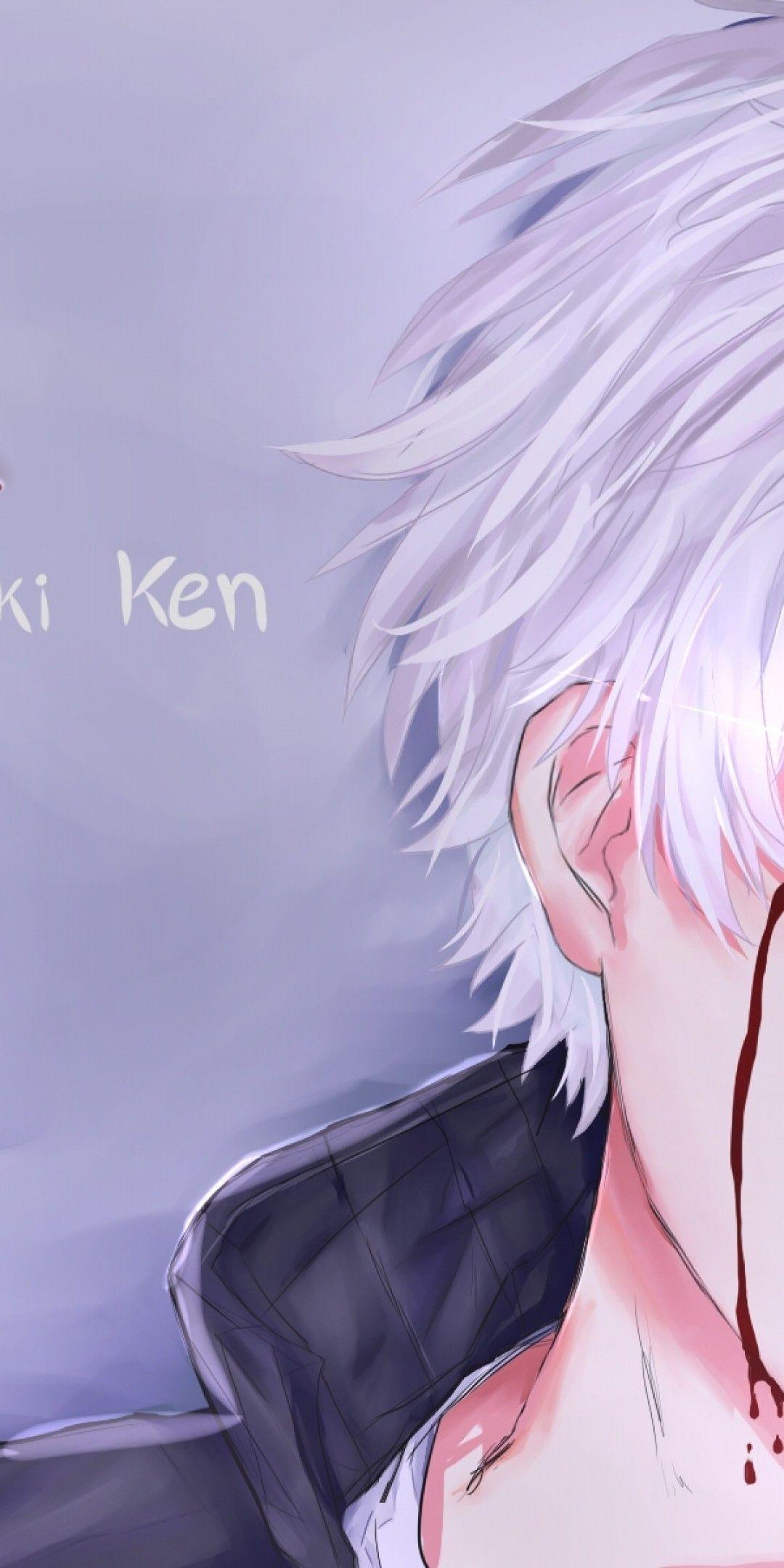 1080x2160 Download 1080x2160 Tokyo Ghoul, Kaneki Ken, White Hair, Red Eye
