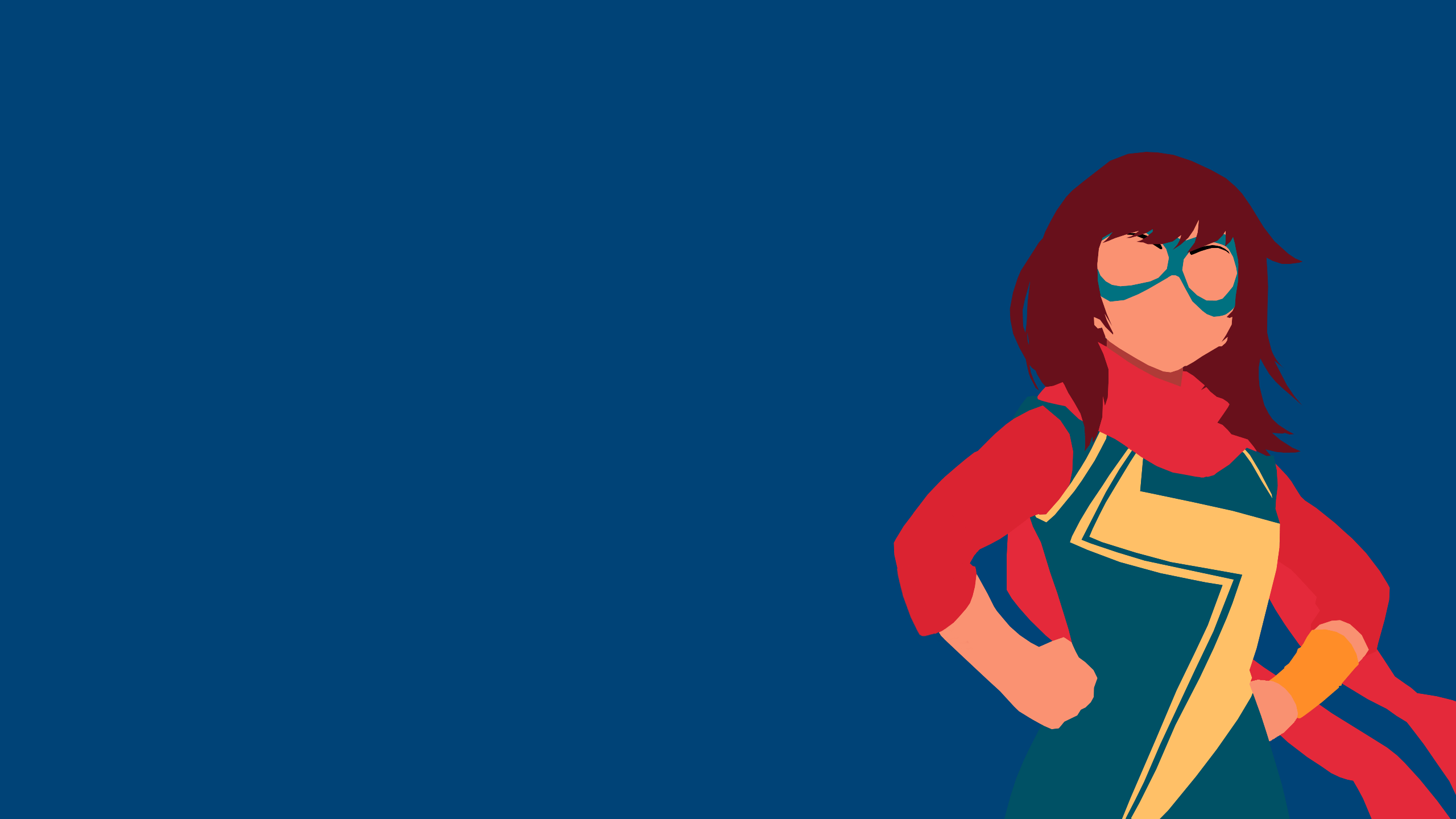 2560x1440 Made a minimalist style Ms. Marvel wallpaper since I couldn't find