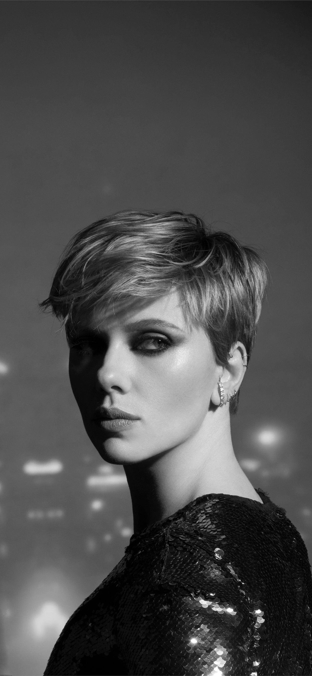 1242x2688 scarlett johansson monochrome 2020 iPhone Wallpaper Free Download