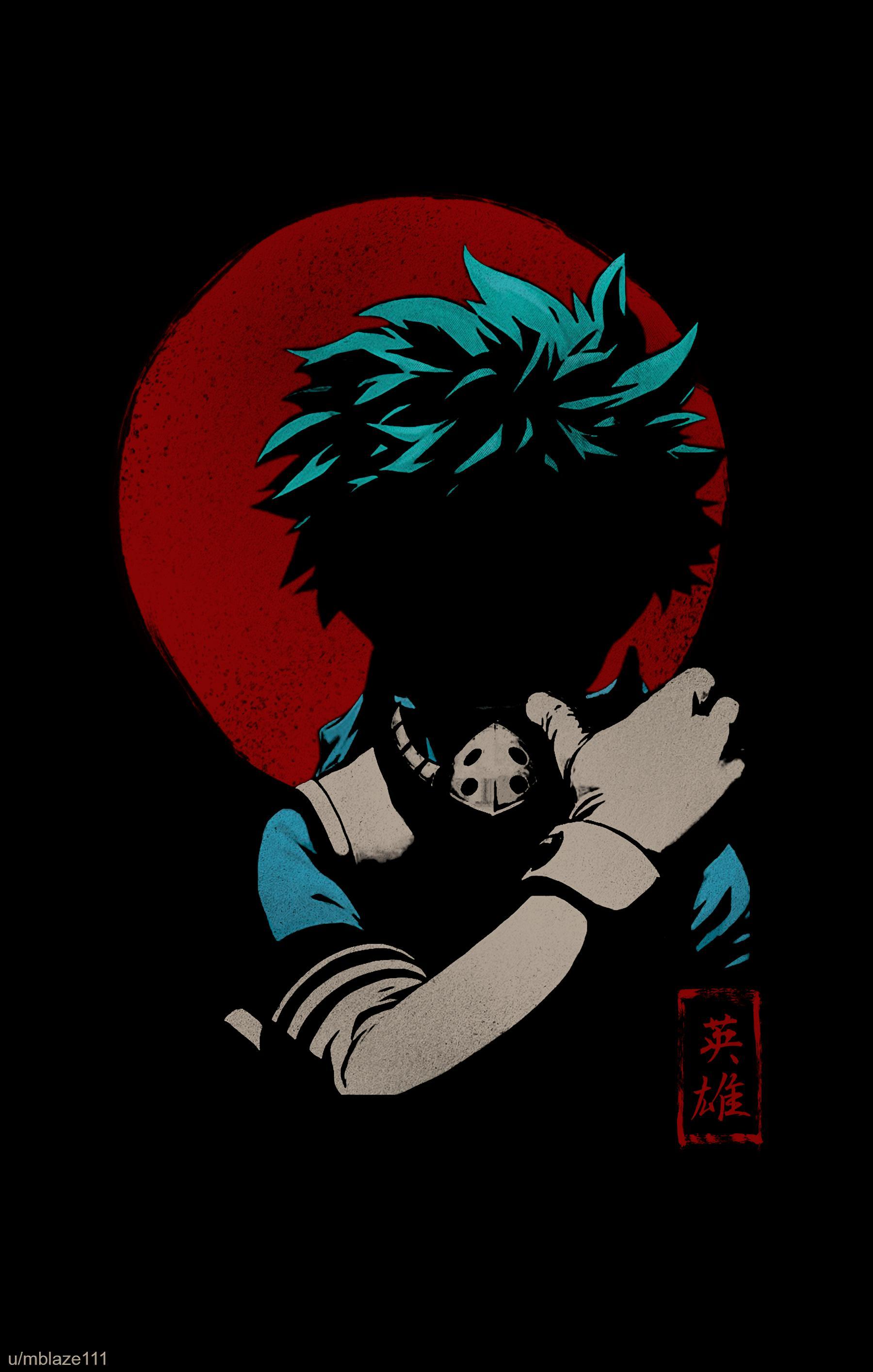 1800x2828 Izuku Midoriya Wallpaper by me. I hope the Kanji is right