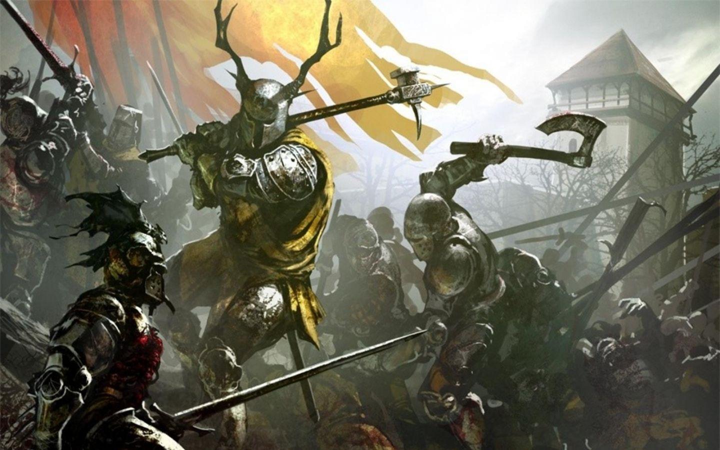 1440x900 Fantasy Medieval Art. knights fantasy art axe artwork game