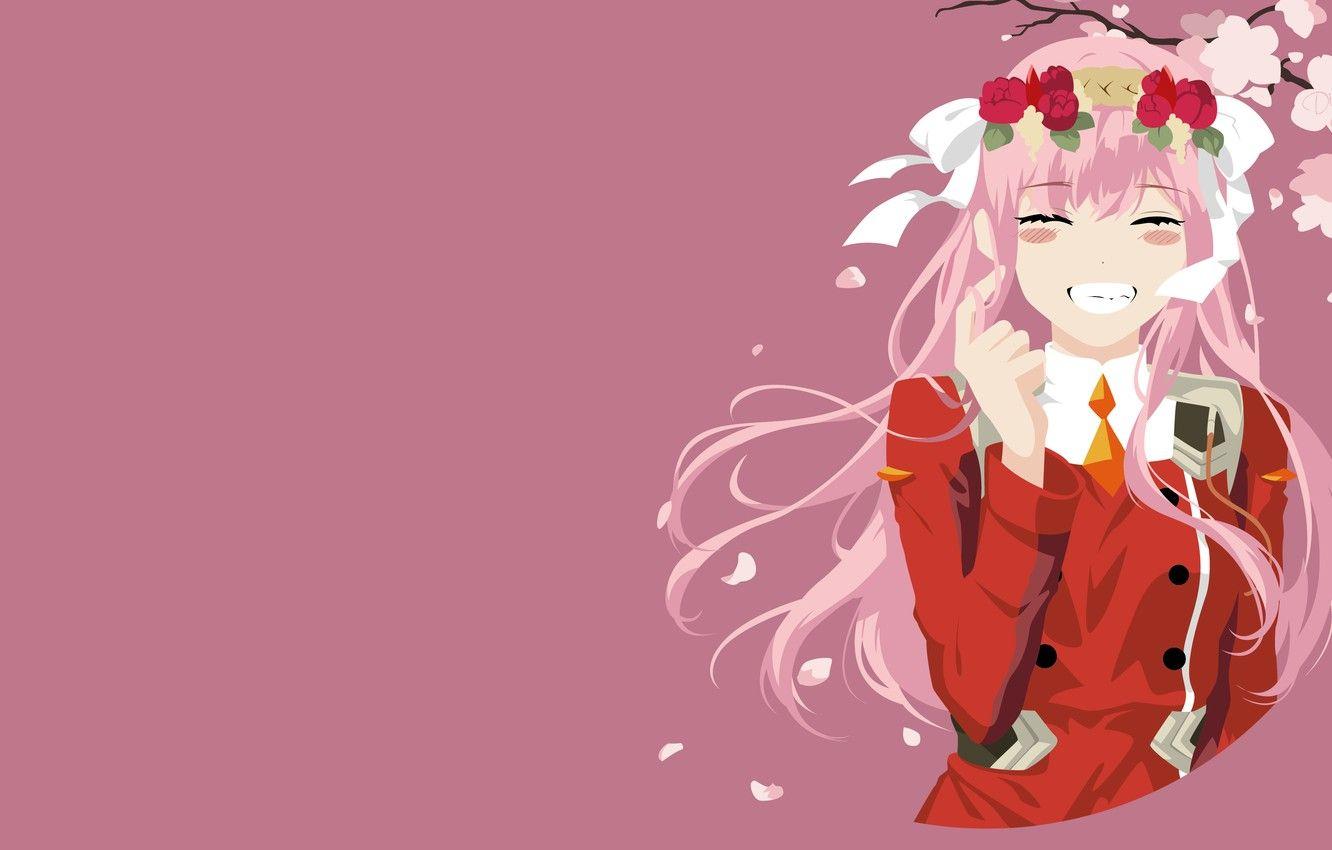 1332x850 Wallpaper girl, wreath, Darling in the FranXX image