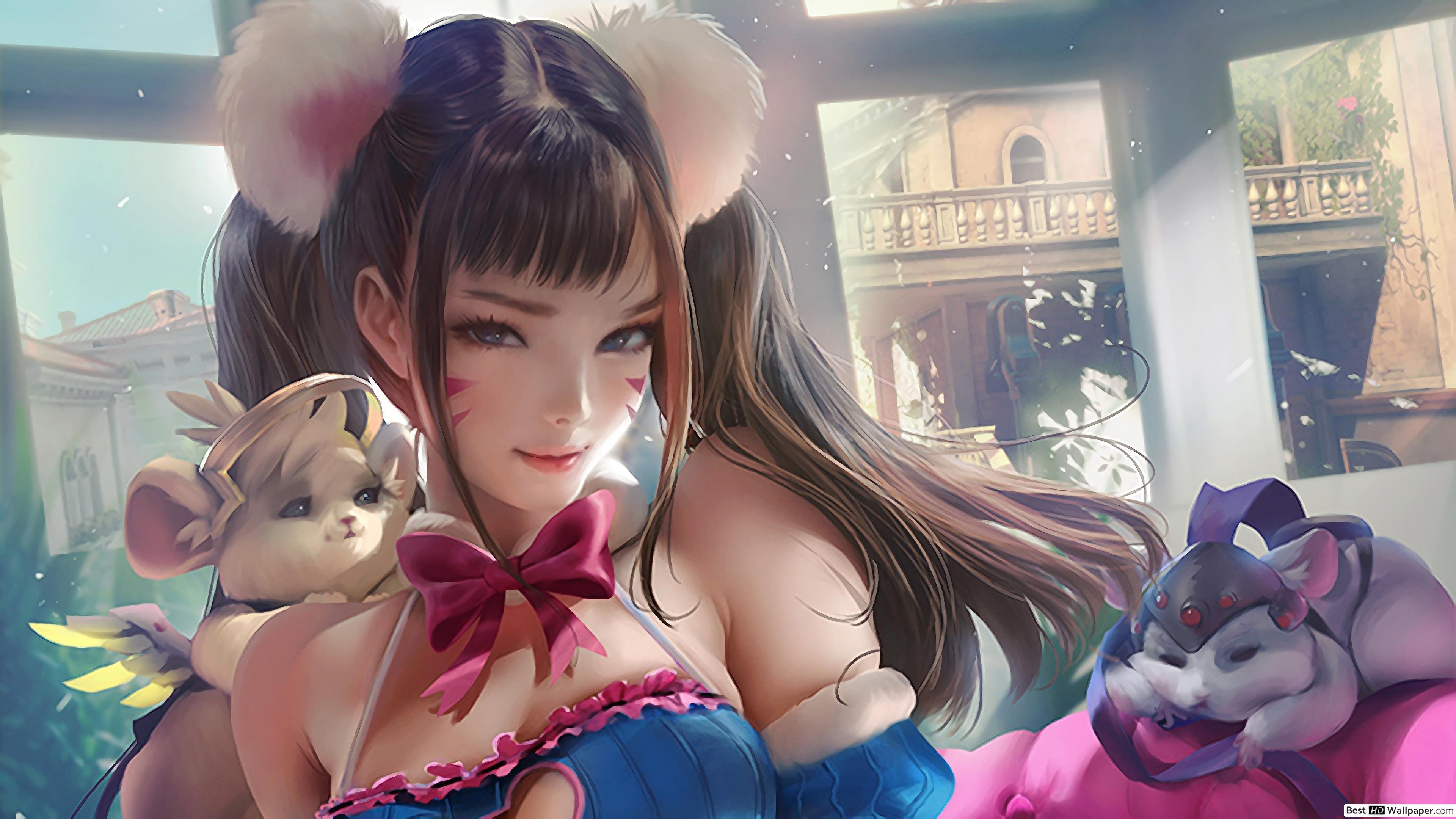 3840x2160 Overwatch (Kawaii Anime Girl : D.Va) HD wallpaper download
