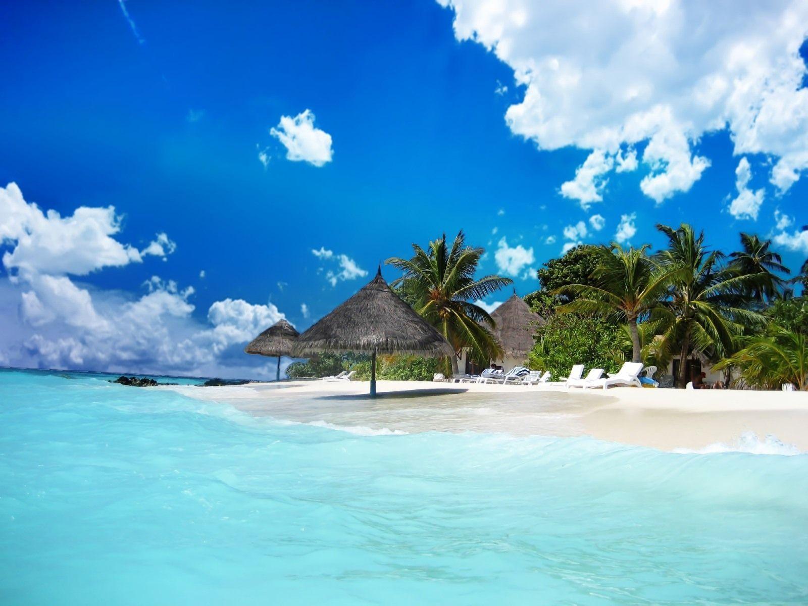 1600x1200 beach painting. Beach Wallpaper, HD Tropical Island, Palm Beach