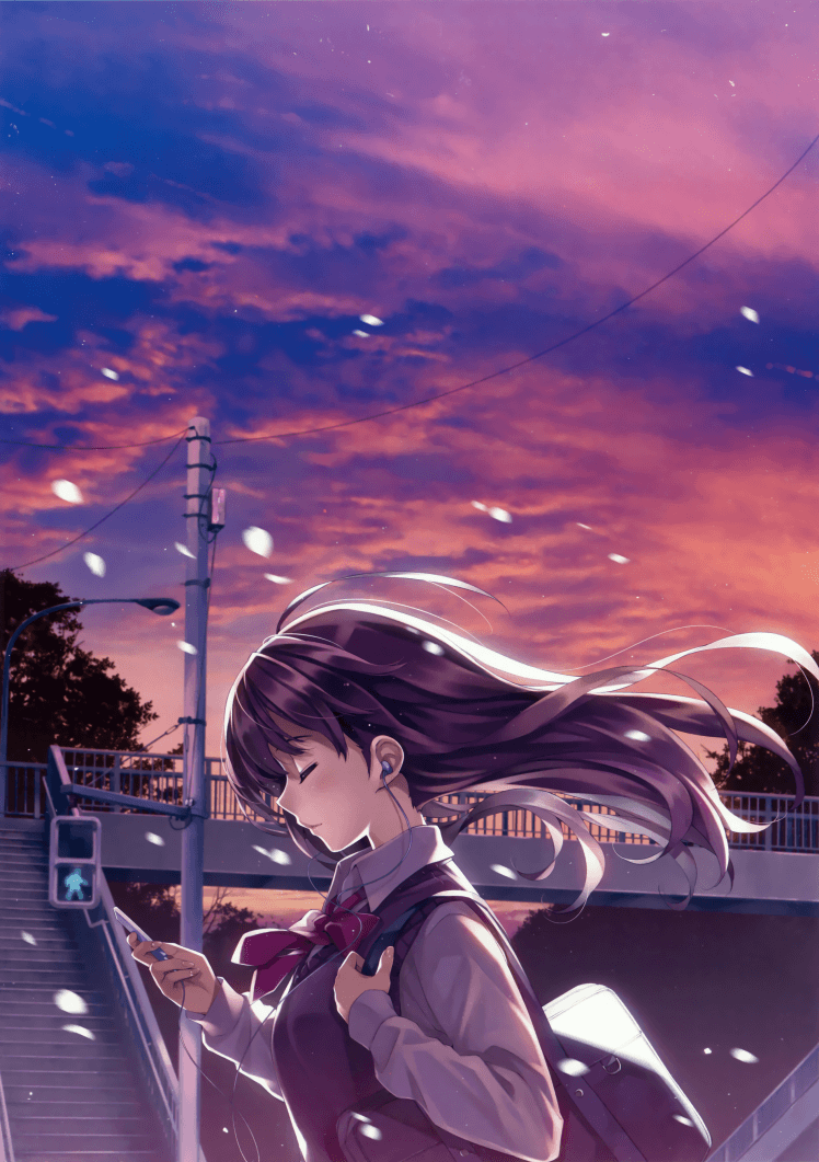 Anime Girl Alone Wallpaper gambar ke 4