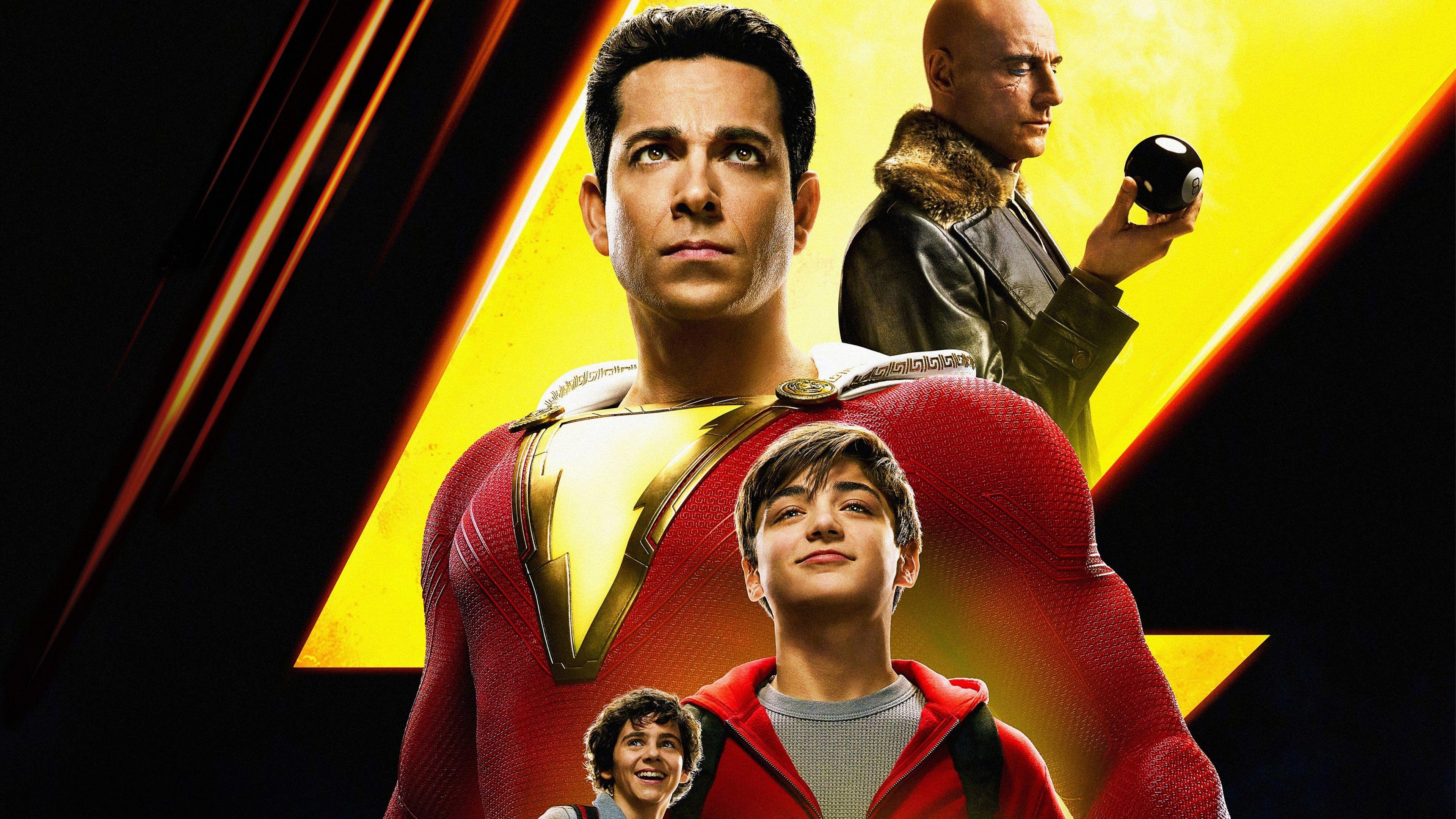 3840x2160 Wallpaper Shazam, Mark Strong, Zachary Levi, Asher Angel, Jack