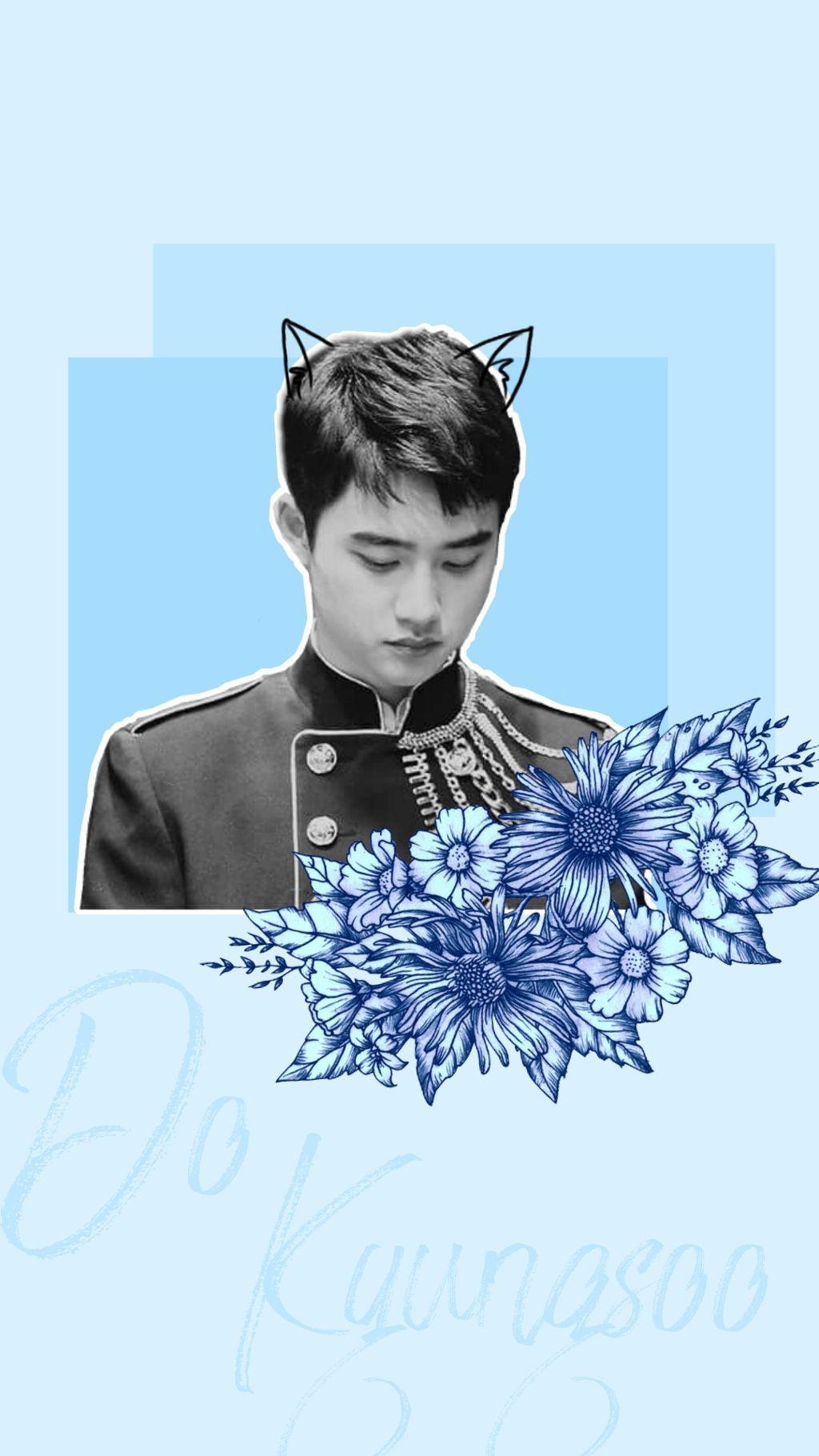 1024x1820 Free download exo do do kyungsoo wallpaper blue flower 1024x1820