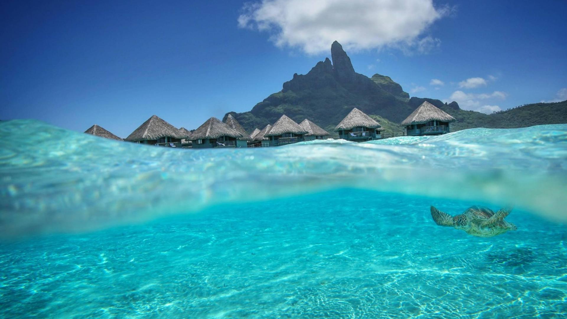 1920x1080 Free download blue lagoon dream island bora bora tahiti HQ