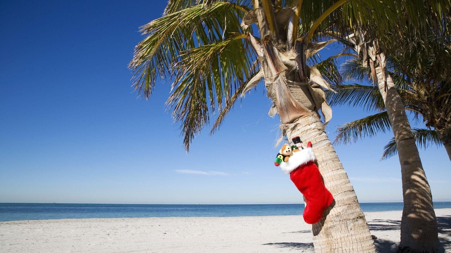 1920x1080 Christmas Beach Wallpaper