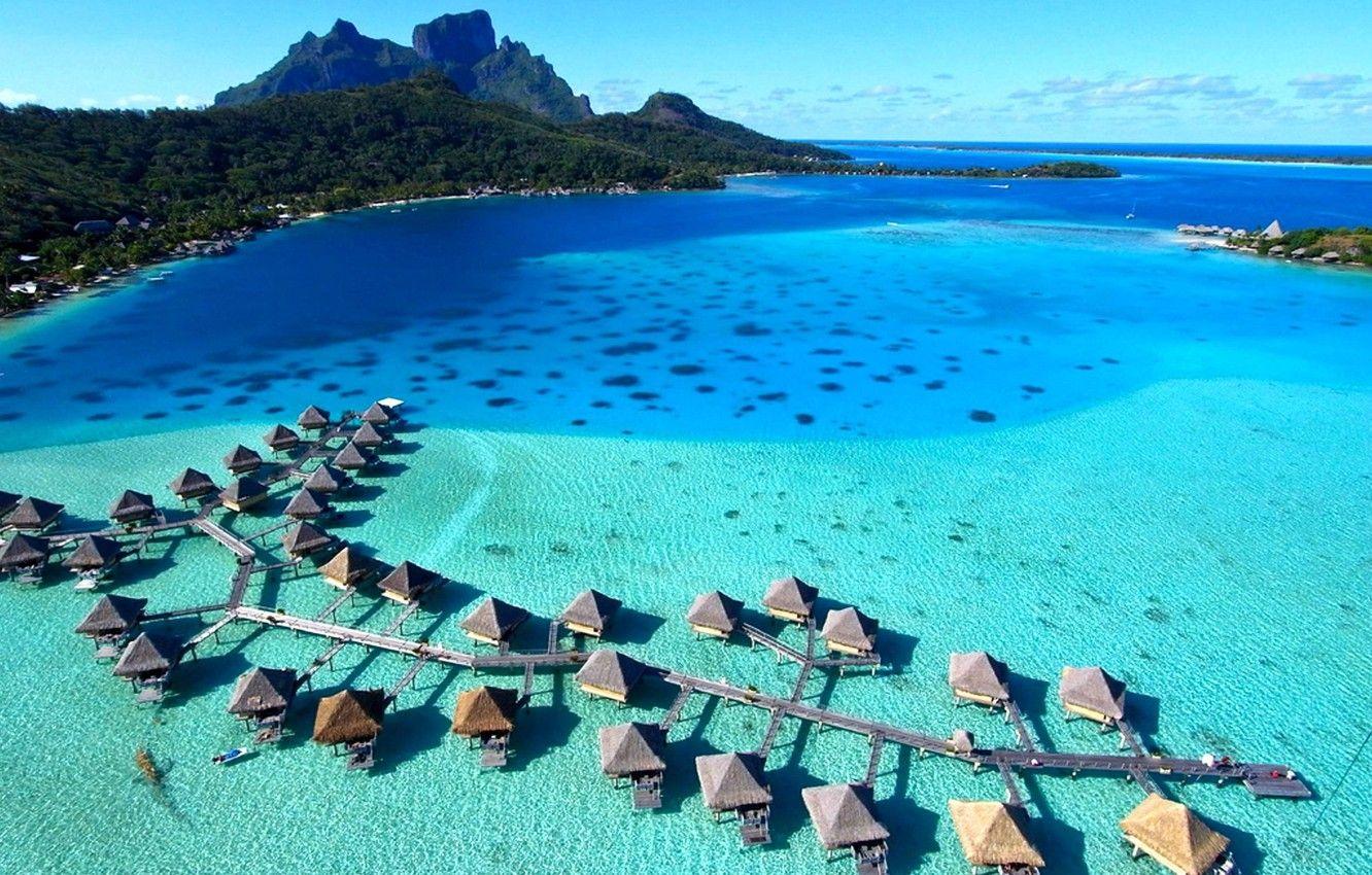 1332x850 Wallpaper Resort, French Polynesia, Bora Bora, Tahiti, Water