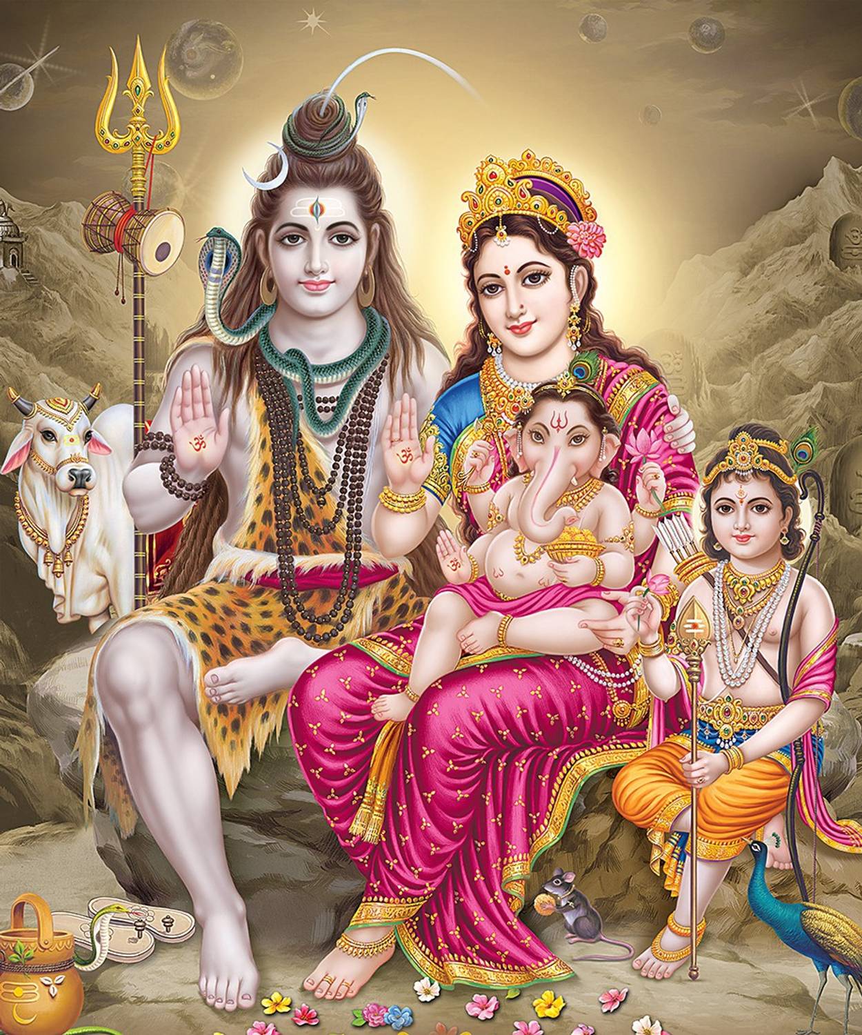 1250x1500 Lord Shiva Family Wall Poster. Lord Shivaji HD Poster For Room Decor Paper Print Posters In India Art, Film, Design, Movie, Music, Nature And Educational Paintings Wallpaper At
