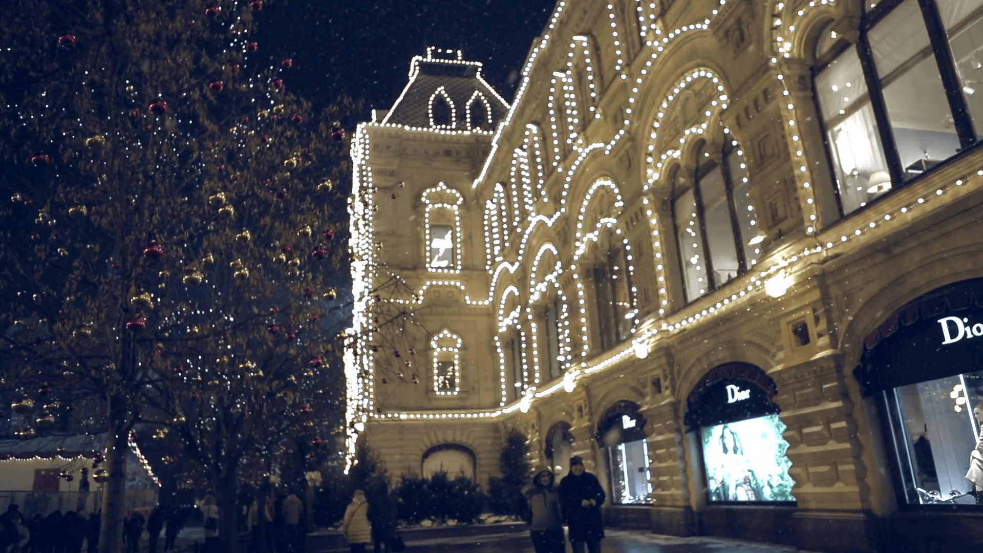 1920x1080 Moscow, Russia 2016: People and illumination at annual