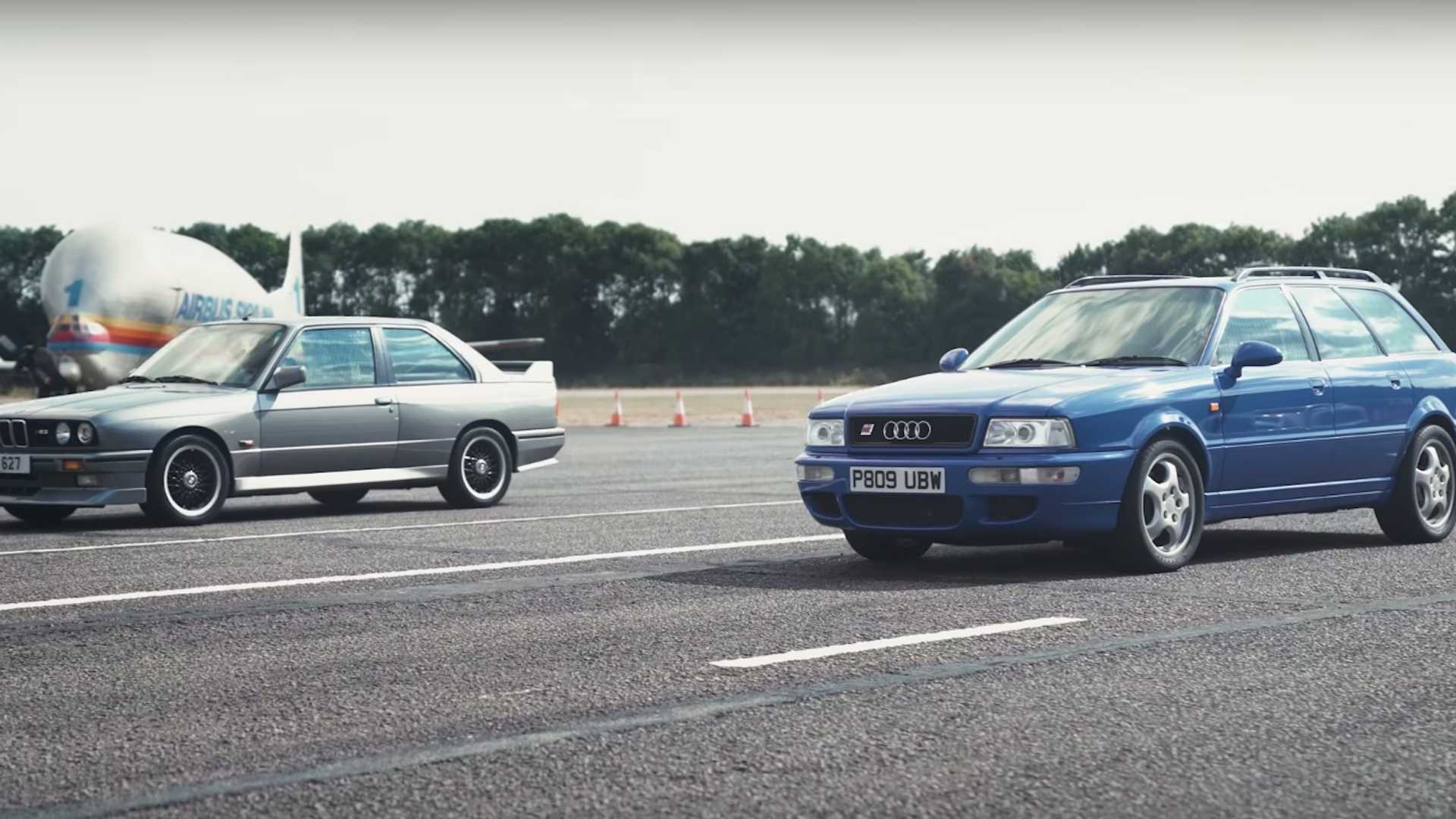 1920x1080 90s superstars: BMW E30 M3 drag caces Audi RS2
