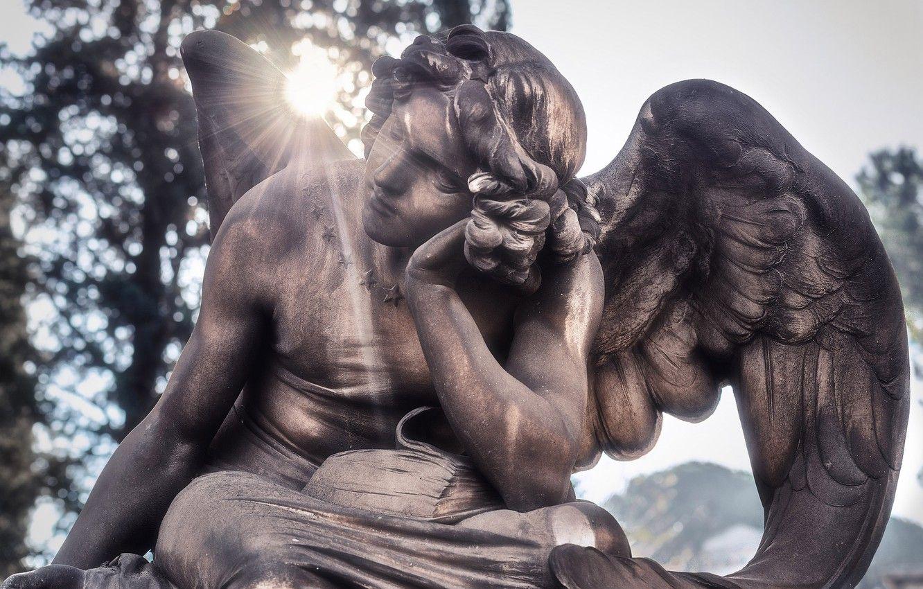 1332x850 Wallpaper the sun, angel, sculpture, marble image for desktop