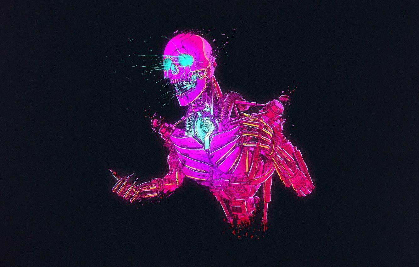 1332x850 Wallpaper Color, Robot, Style, Fur, Fantasy, Robot, Style, Color, Fiction, Fiction, Illustration, Sci Fi, Cyberpunk, Science Fiction, Skulls, Cyberpunk Image For Desktop, Section минимализм