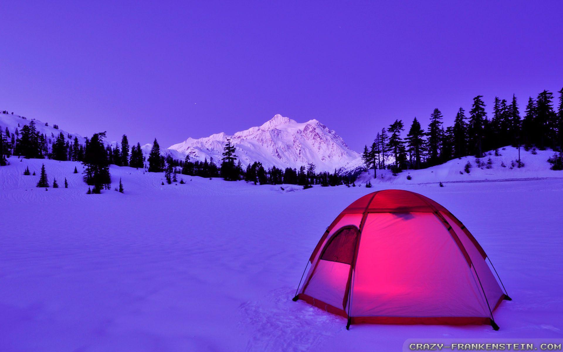 1920x1200 Christmas Camping Wallpaper