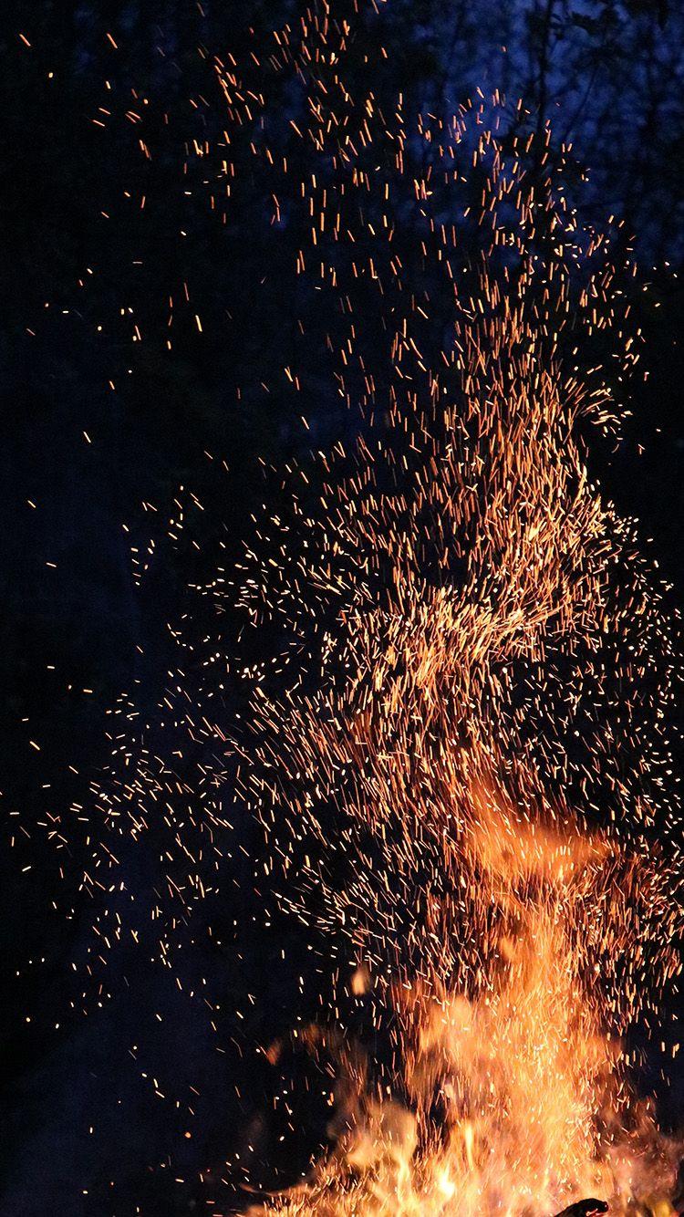 750x1334 Nature Fire Camping Night Mountain Wallpaper
