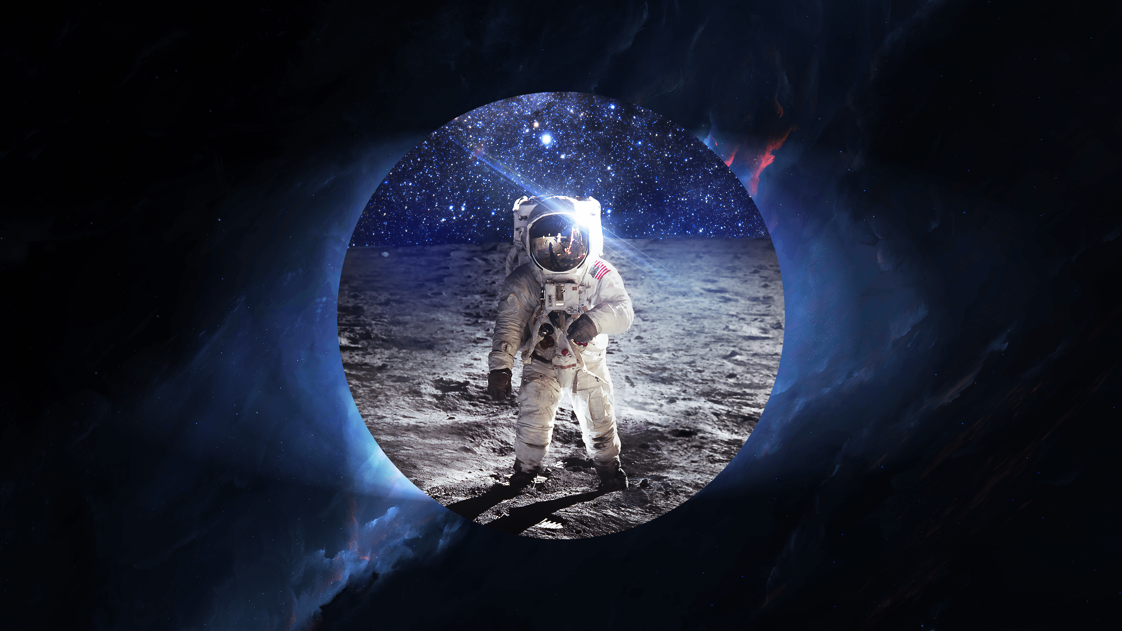 3840x2160 Astronaut in space Something I threw together some time ago