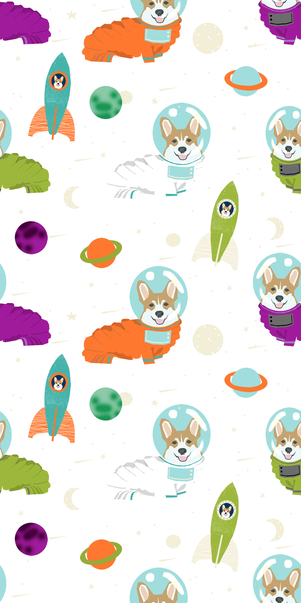 1000x2000 Corgi #Astronaut #Pattern. #Casetify #iPhone #Art #Design