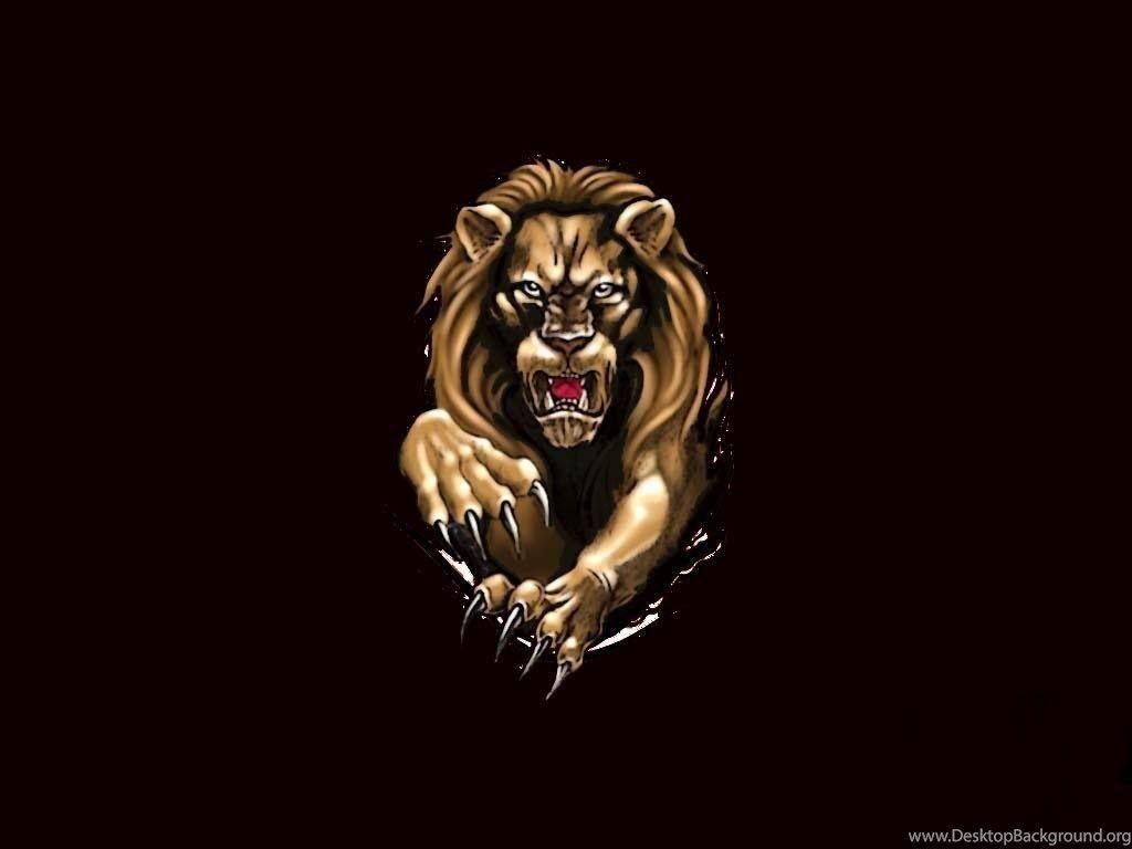 1024x768 Black Lion Desktop Background
