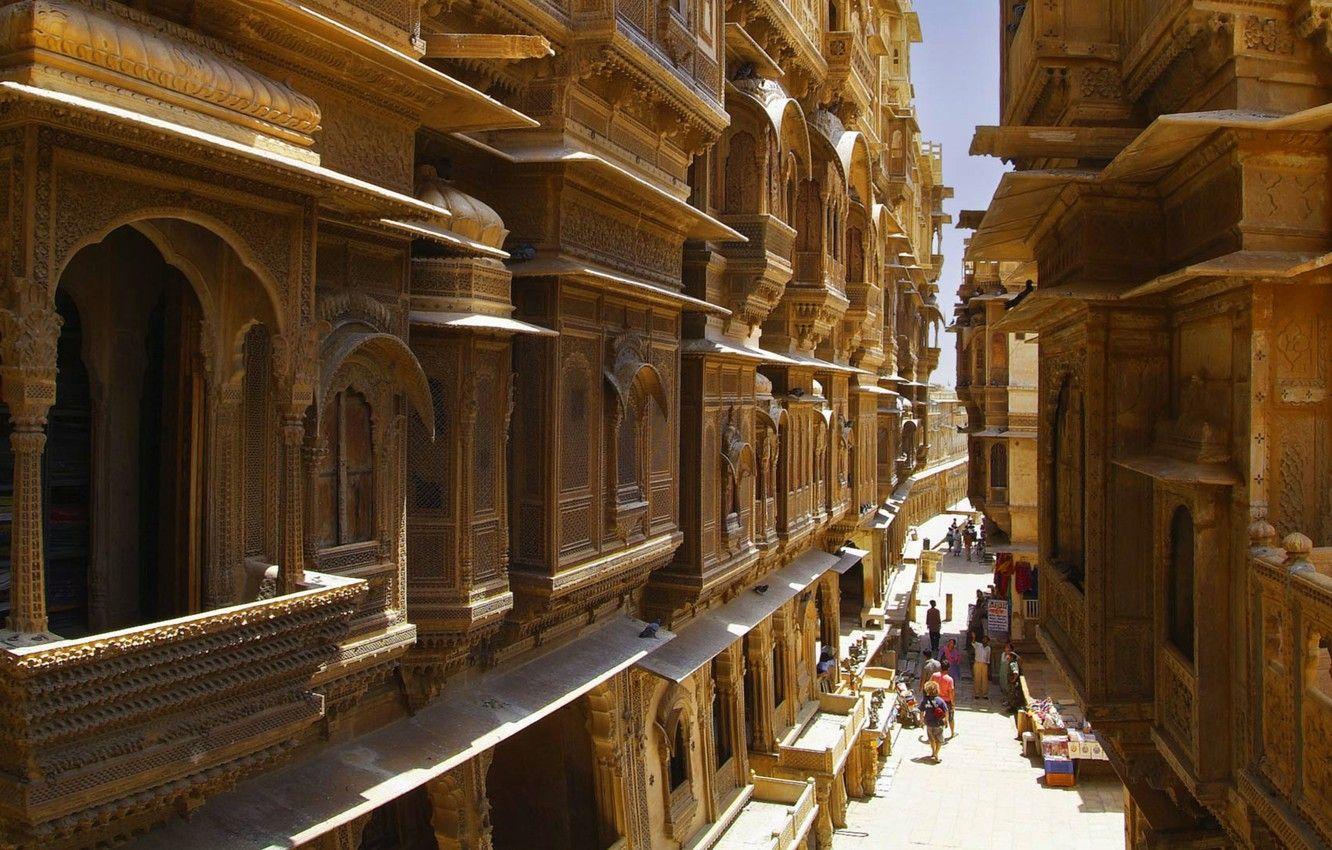 1332x850 Wallpaper street, home, India, Rajasthan, The great Indian desert
