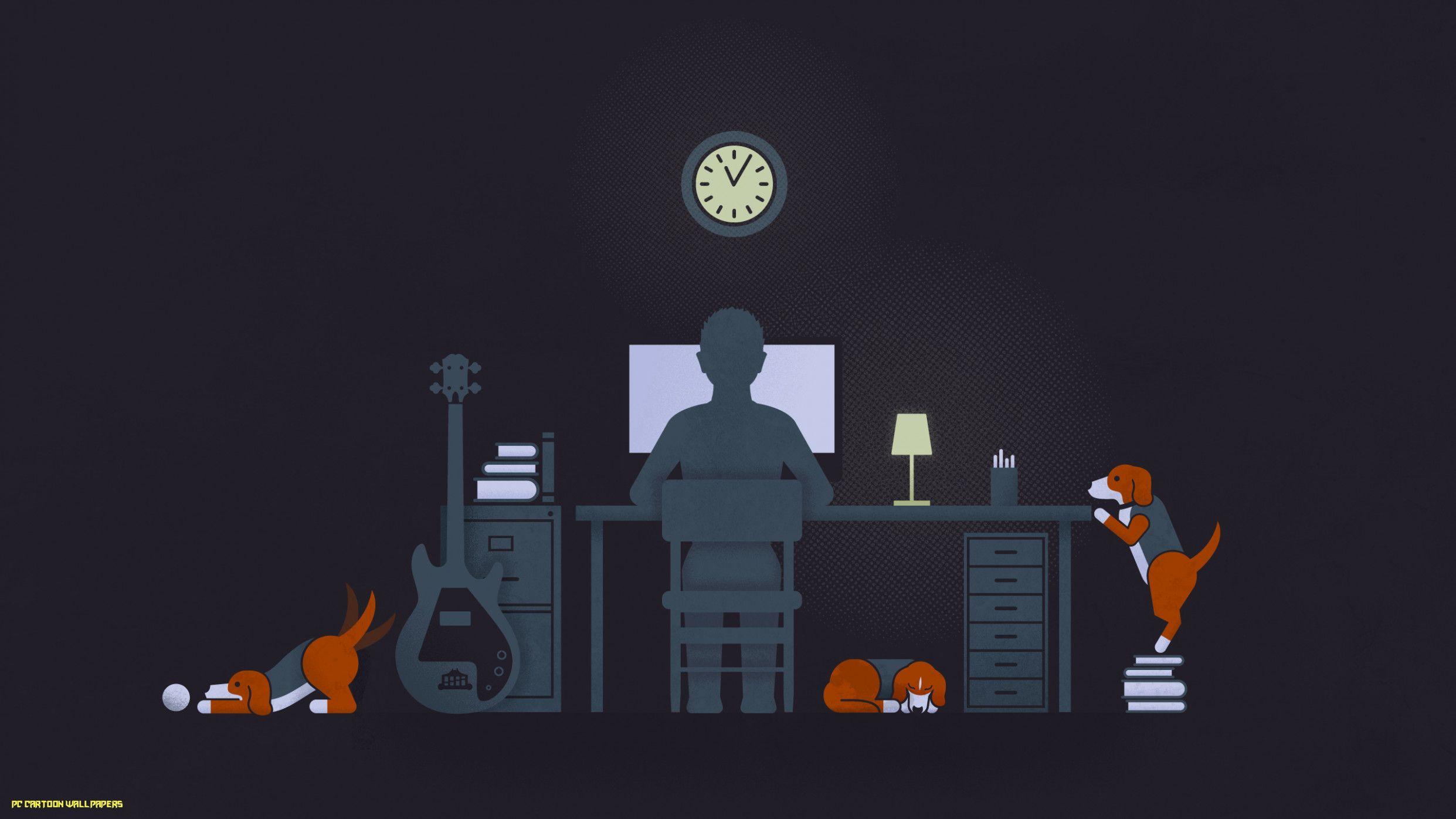 2483x1396 minimal, Vector, Tech, Computer, Dogs, Humor, Funny, Cartoon