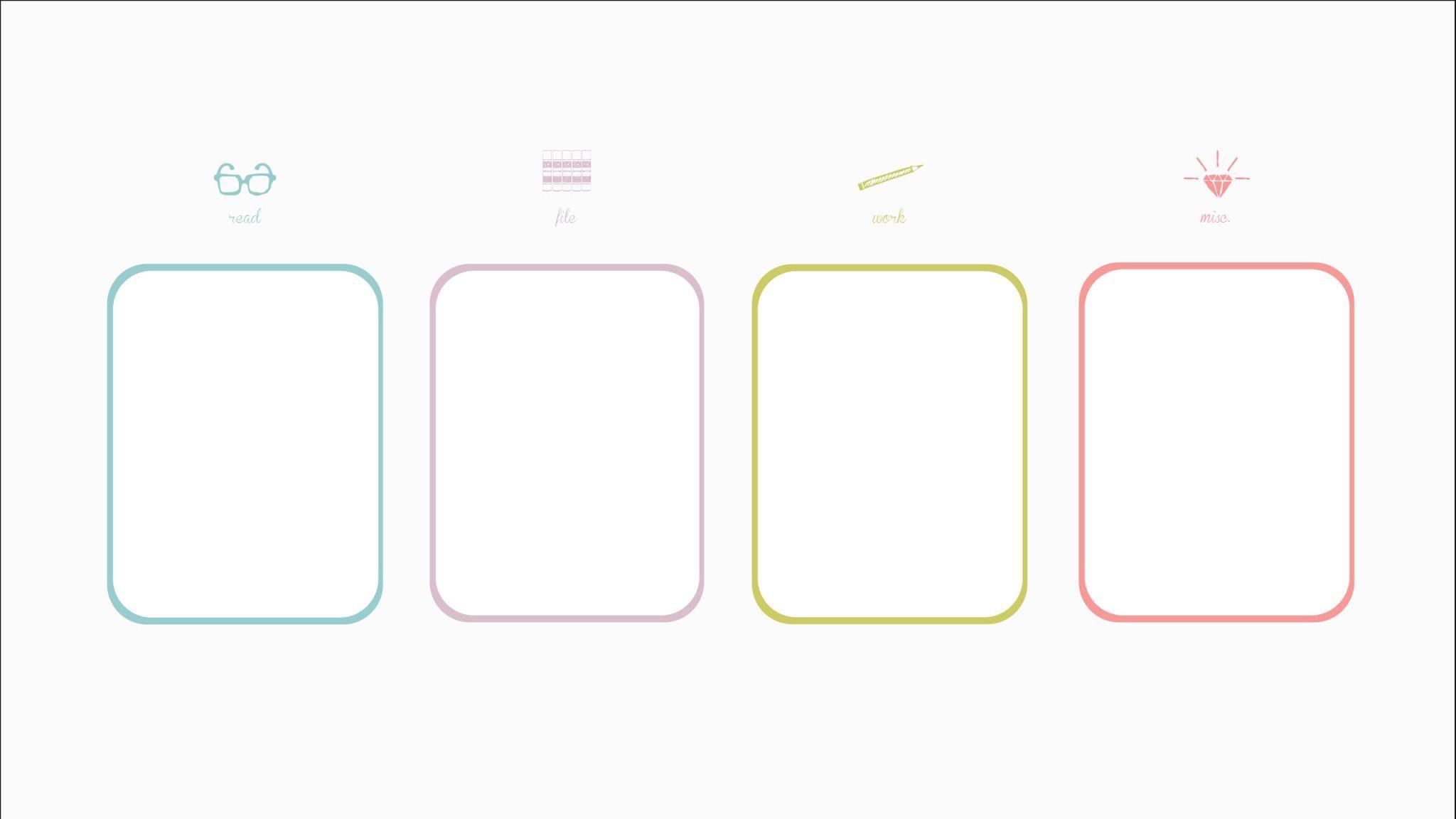 2048x1152 Gorgeous white minimal colour boxes desktop organizer wallpaper