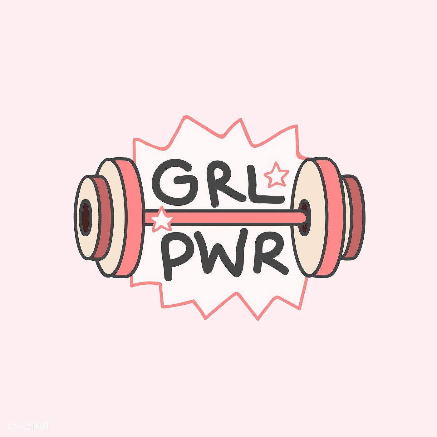 1400x1400 Girl power with a dumbbell vector. free image / wan