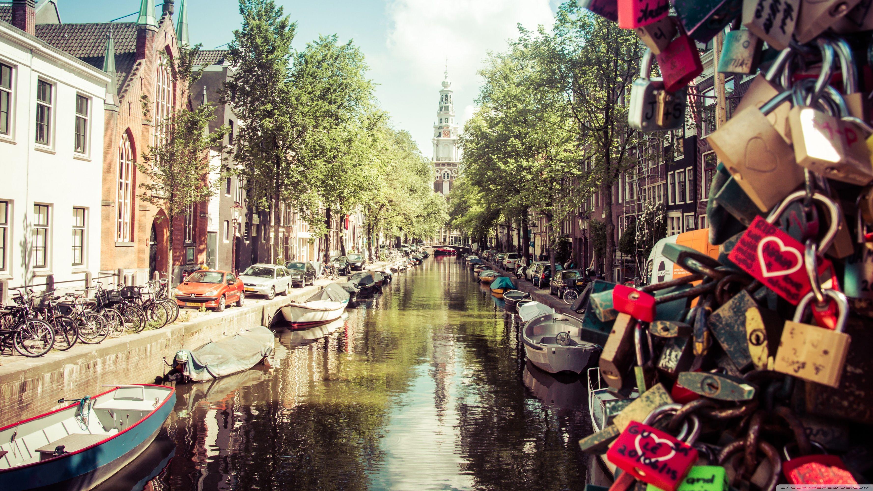 3554x1999 Summer in Amsterdam Ultra HD Desktop Background Wallpaper for 4K