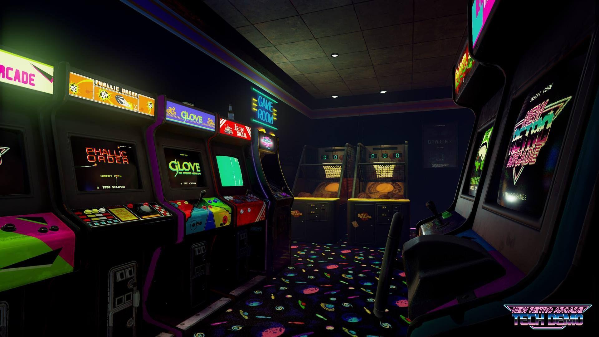 1920x1080 Retro Arcade Wallpaper #wallpaper. Arcade rétro