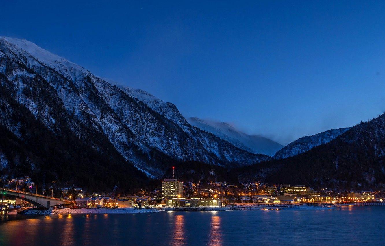 1332x850 Wallpaper winter, forest, snow, landscape, mountains, night