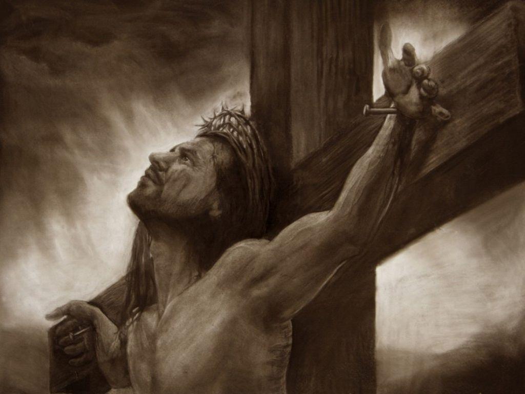 1024x768 Crucifixion Wallpaper Catholic Man