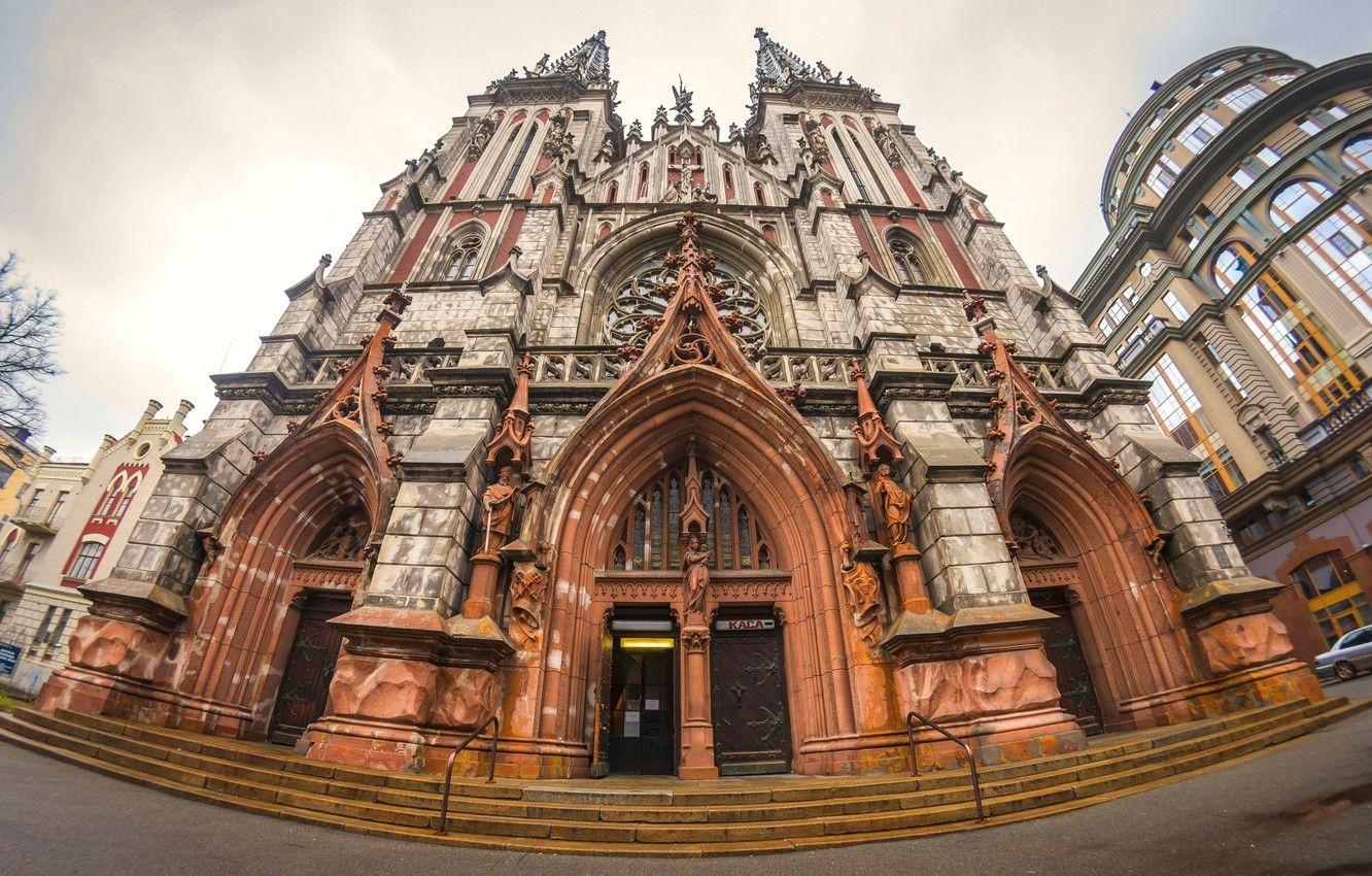 1332x850 Wallpaper Ukraine, Kiev, The Church Of St. Nicholas, Neo Gothic, The Roman Catholic Church, The House Of Organ And Chamber Music Image For Desktop, Section город
