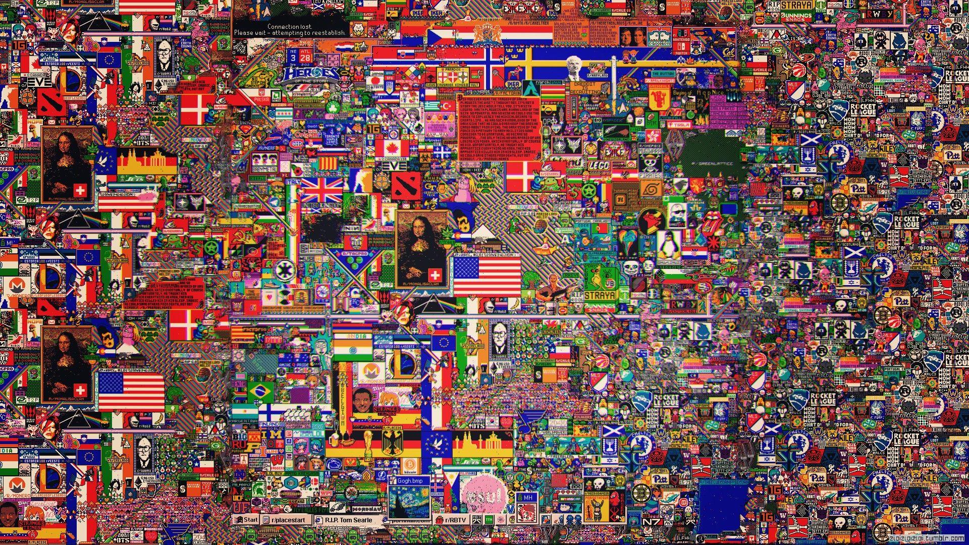1920x1080 pixel art, Abstract, Logo, Reddit, Flag Wallpaper HD / Desktop