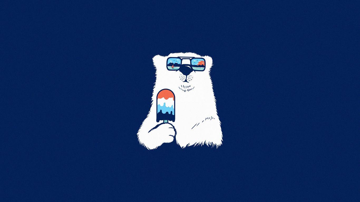 1366x768 Polar Bear Minimal 4k 1366x768 Resolution HD 4k